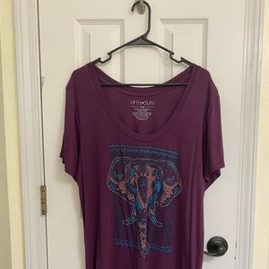 Fifth Sun dark purple elephant shirt